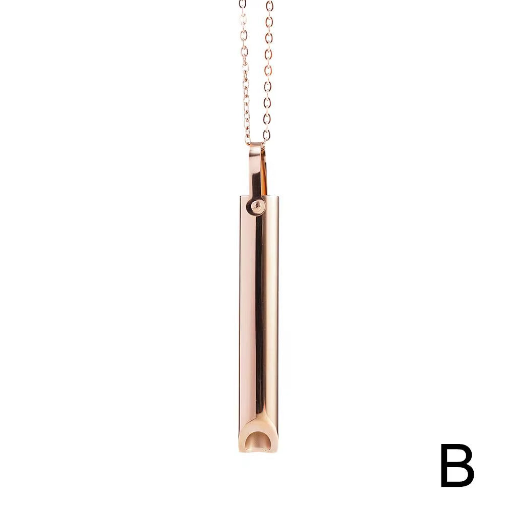 Stainless Steel Mindful Breathing Necklace Quit Smoking Anxiety Relief Necklace anti Vaping Breathing Necklace for Anxiety