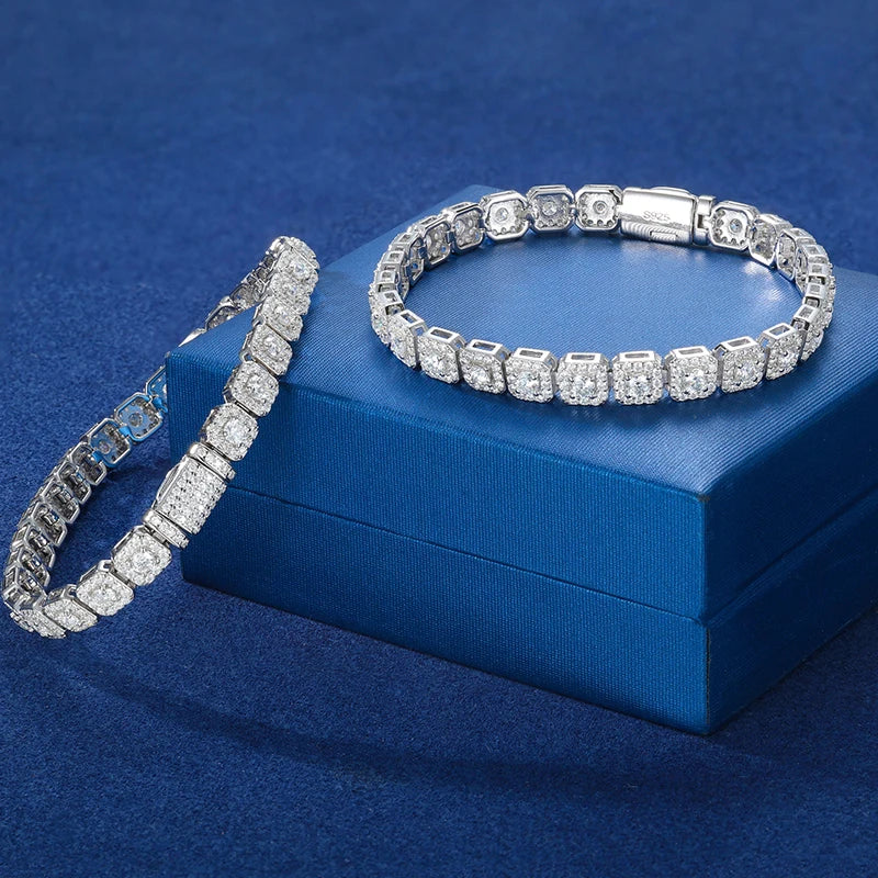 6Mm Moissanite Tennis Bracelet Chain for Women Man GRA Diamond Original 925 Sterling Silver Link Bracelets Wedding Party Jewelry
