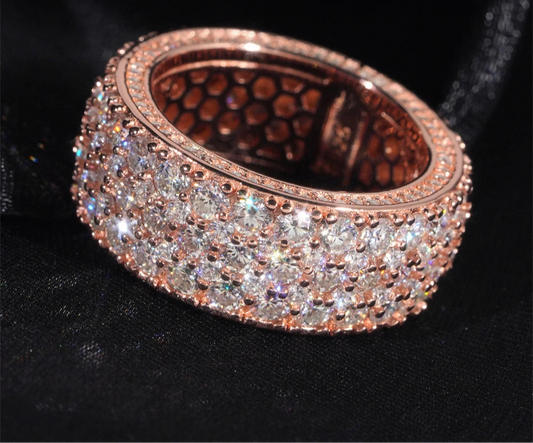 Wholesale Price Hip Hop Eternity Rings 925 Silver Iced Out Moissanite Diamond Ring for Men